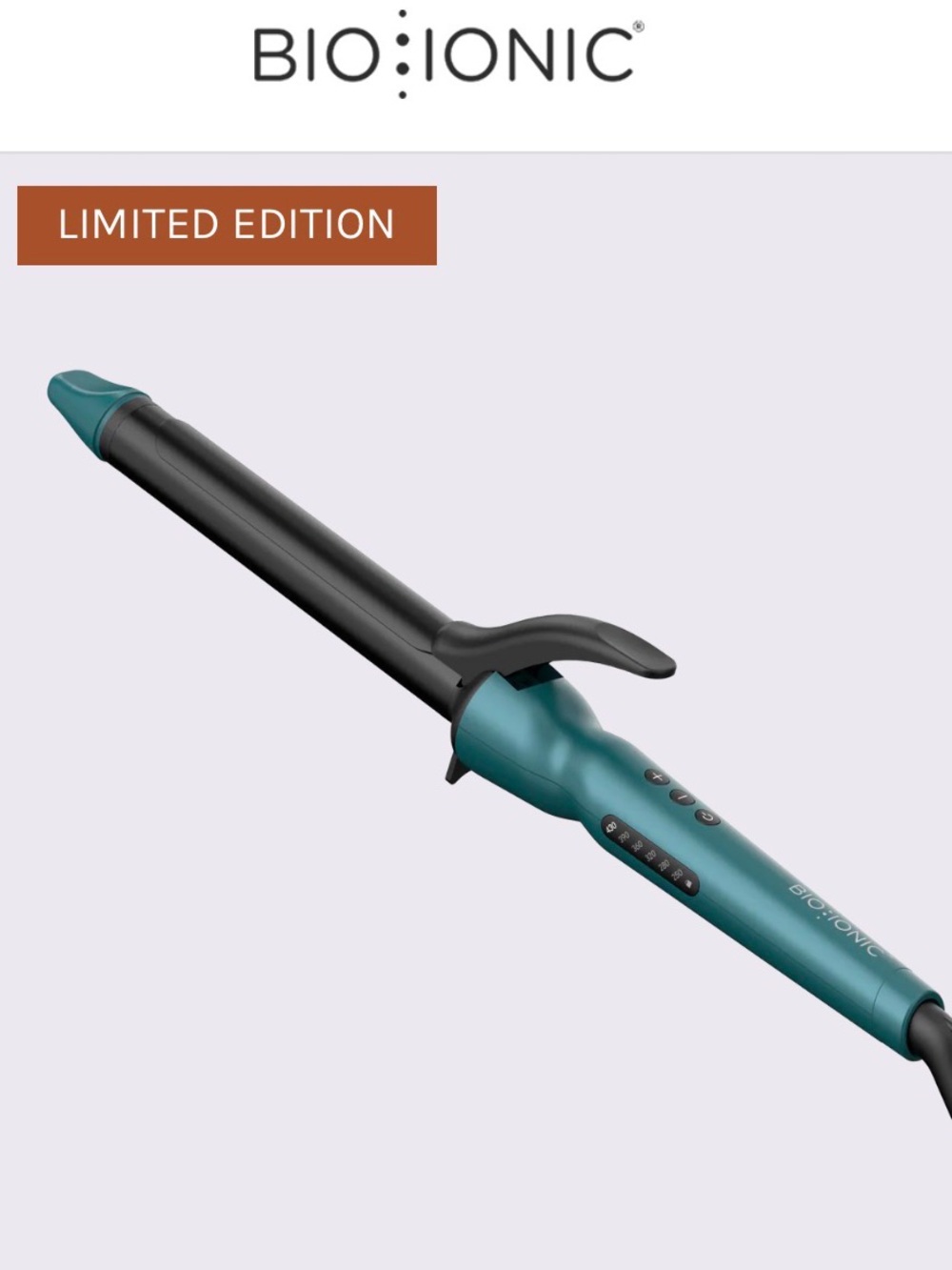 Bio Ionic Teal Tides Limited Edition Long Barrel Curling Iron -NWOT